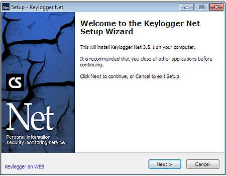 Keylogger Net setup