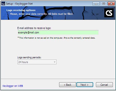 Keylogger Net setup