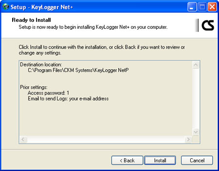 Setup Keylogger Net Plus