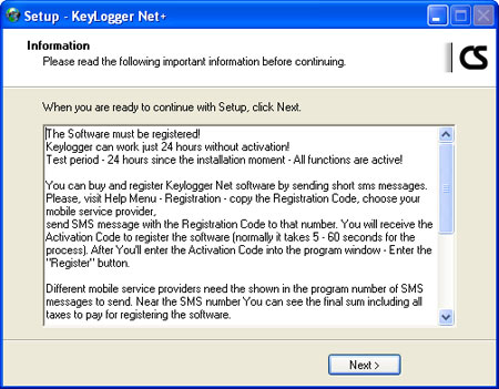 Setup Keylogger Net Plus