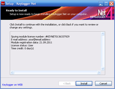 Keylogger NET4 Client installation