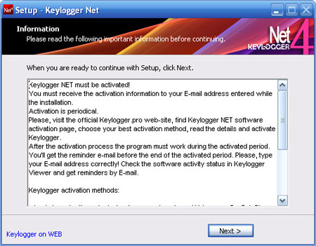 Keylogger NET4 Client installation