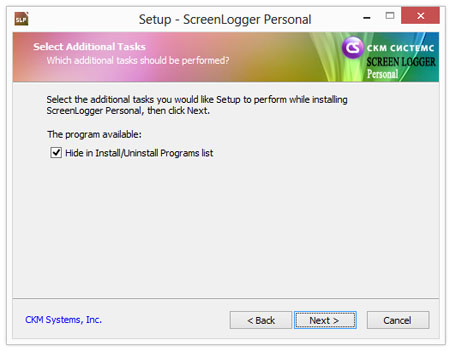 Screenlogger installation