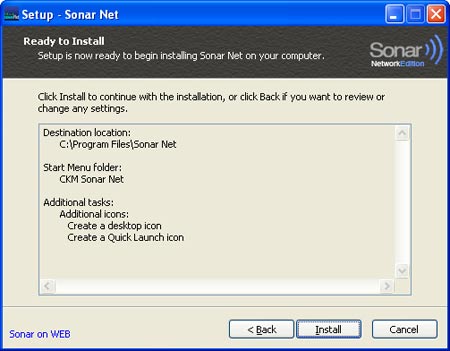 Sonar Net installation