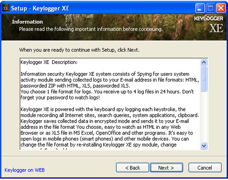 Keylogger XE setup