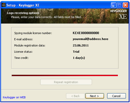 Keylogger XE setup