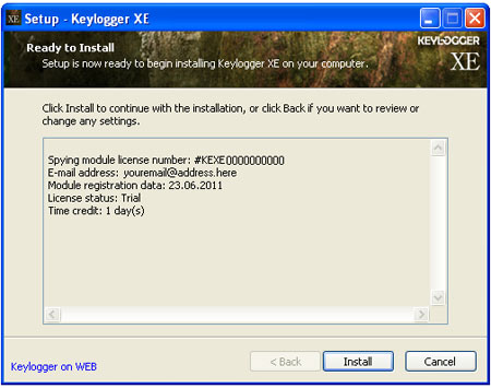 Keylogger XE setup