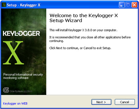 Keylogger X setup