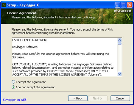 Keylogger X setup