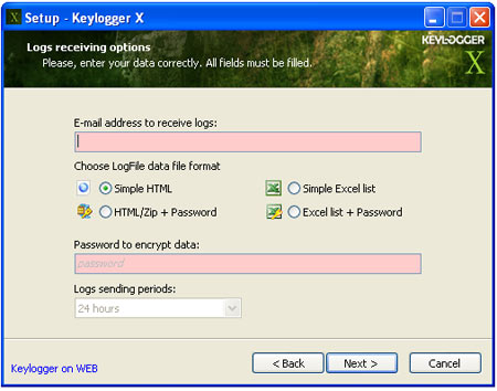 Keylogger X setup