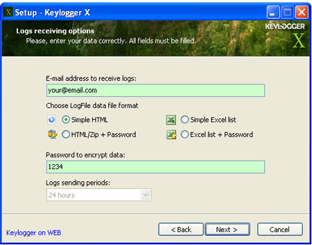 Keylogger X setup