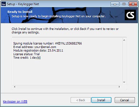 Keylogger Net setup